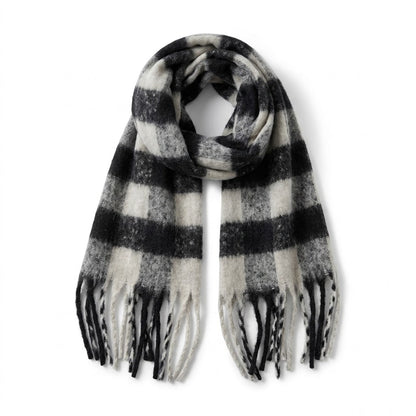 Pearvely | Classic Plaid Tassel Winter Scarf