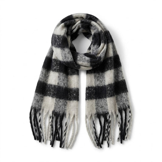 Pearvely | Classic Plaid Tassel Winter Scarf