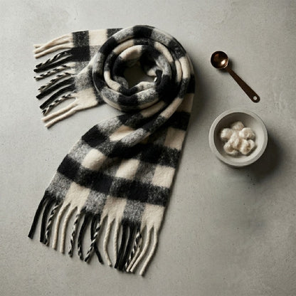 Pearvely | Classic Plaid Tassel Winter Scarf