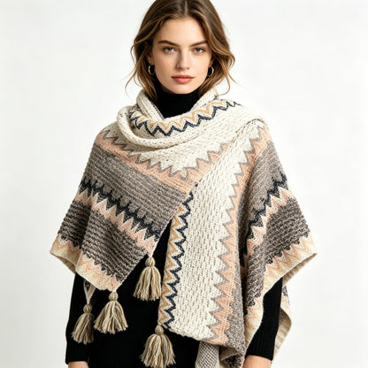 Pearvely | Retro Ethnic Pullover Cloak