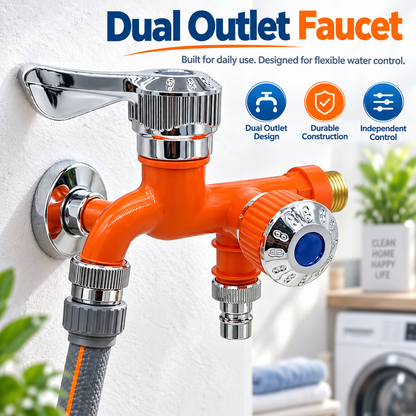 Universal Anti-Freeze Dual Outlet Faucet – 1 In 2 Out Water Tap