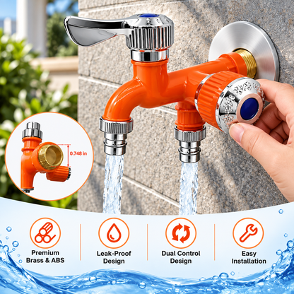 Universal Anti-Freeze Dual Outlet Faucet – 1 In 2 Out Water Tap