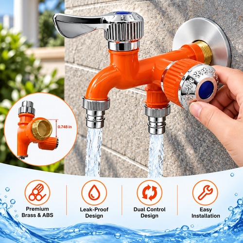 Universal Anti-Freeze Dual Outlet Faucet – 1 In 2 Out Water Tap