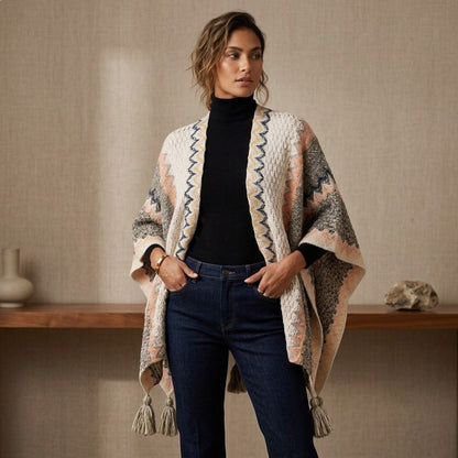 Pearvely | Retro Ethnic Pullover Cloak